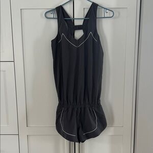 lululemon Grey Sleeveless Romper with White Trim